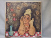 Fallera &agrave; la cuisine 60X60   (Collection priv&eacute;e)